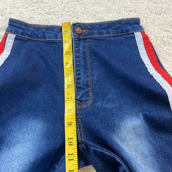 L.A. Denim Studio by Rosee racing stripe hi rise skinny jeans, size 3 - Picture 9 of 12